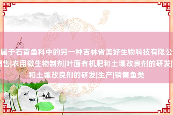 属于石首鱼科中的另一种吉林省美好生物科技有限公司|肥料制造|销售|农用微生物制剂|叶面有机肥和土壤改良剂的研发|生产|销售鱼类